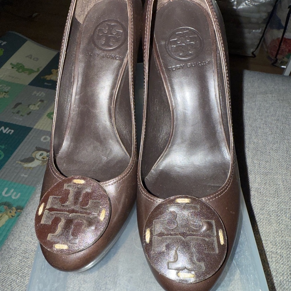 Tory Burch Dark Brown Leather Heels